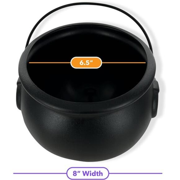 8" Black Cauldron: St. Patrick's Day & Halloween Decoration Pot - Picture 4 of 7